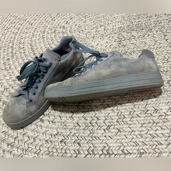 Prada Suede Sneaker in Powder Blue - Picture 10 of 10
